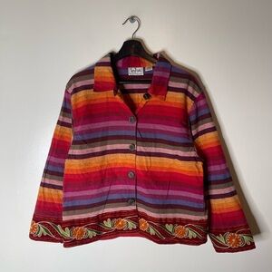 Vintage tantrums boho southwestern floral embroidered jacket size large women’s